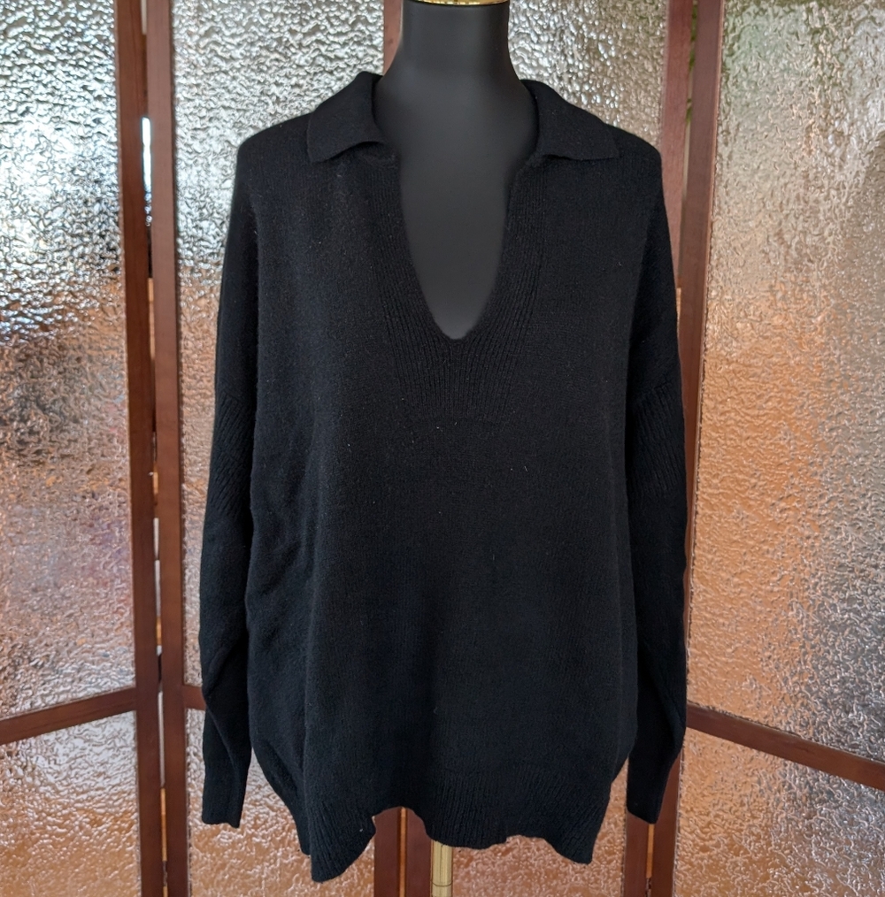 NAADAM Recycled Cashmere Open Neck Polo | Plus Size - 2X